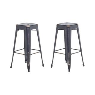 Beliani Lot de 2 tabourets de bar en Acier Industriel CABRILLO  