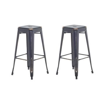 Set di 2 sgabelli da bar en Acciaio Industriale CABRILLO