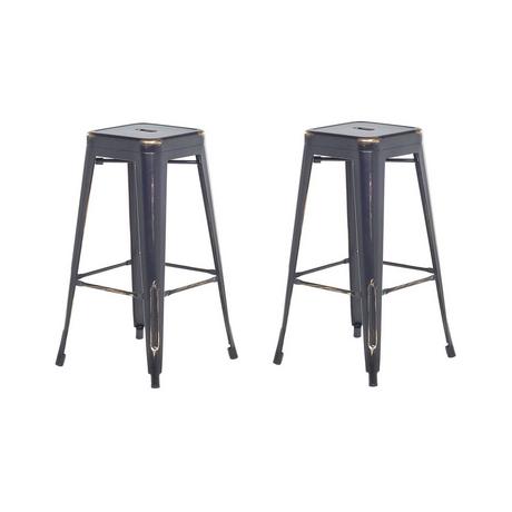 Beliani Lot de 2 tabourets de bar en Acier Industriel CABRILLO  