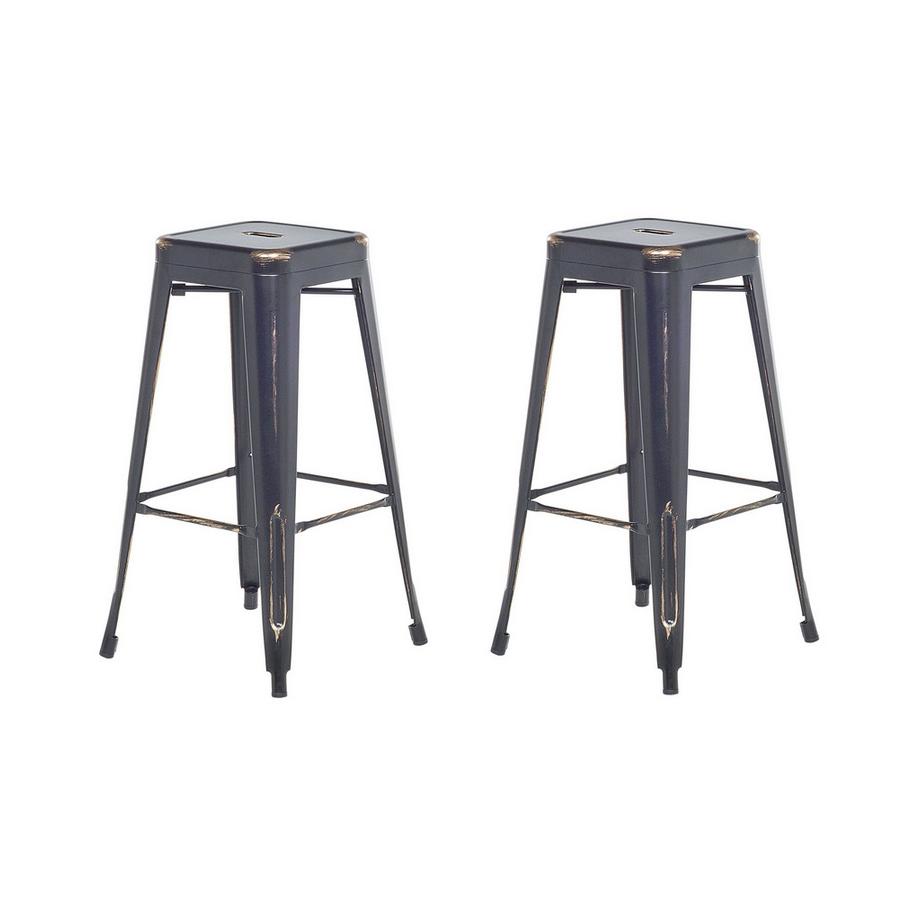 Lot de 2 tabourets de bar en Acier Industriel CABRILLO