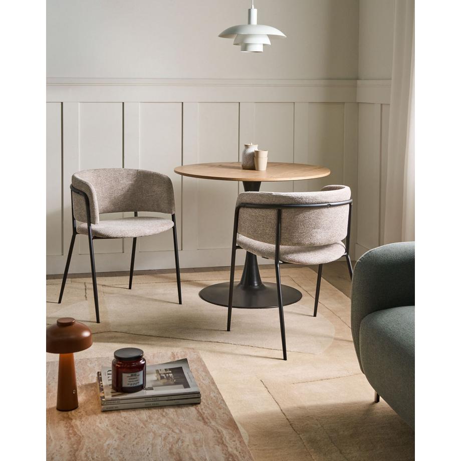 Beliani Lot de 2 chaises de salle à manger en Tissu chenille  SPRINGER  