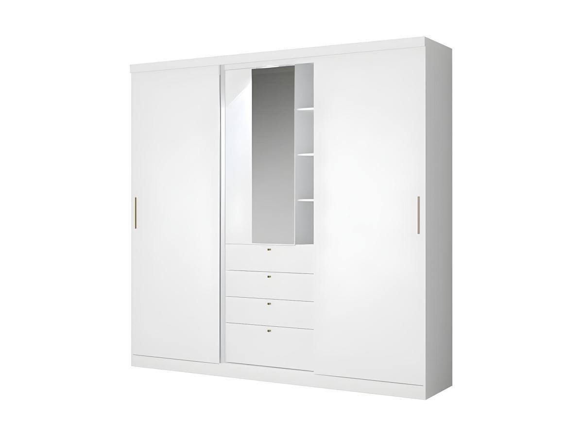 Vente-unique Armoire BODIL portes coulissantes Miroir tiroirs 2  