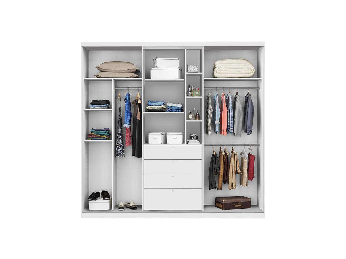 Vente-unique Armoire BODIL portes coulissantes Miroir tiroirs 2  