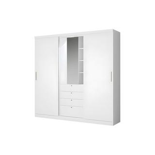 Vente-unique Armoire BODIL portes coulissantes Miroir tiroirs 2  