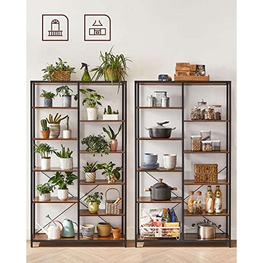 Pricenet Bibliothèque spacieuse avec étagères réglables et design robuste  