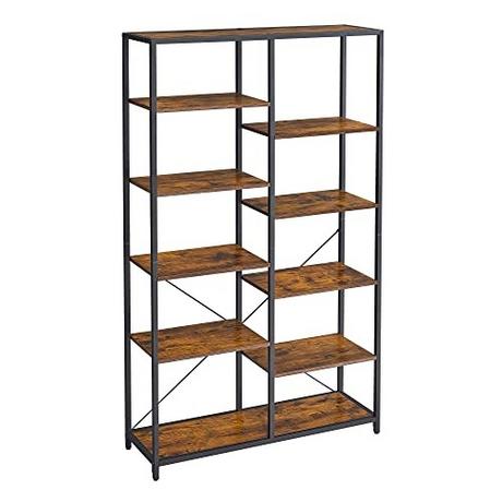 Pricenet Geräumiges Bücherregal mit verstellbaren Regalen und stabilem Design  