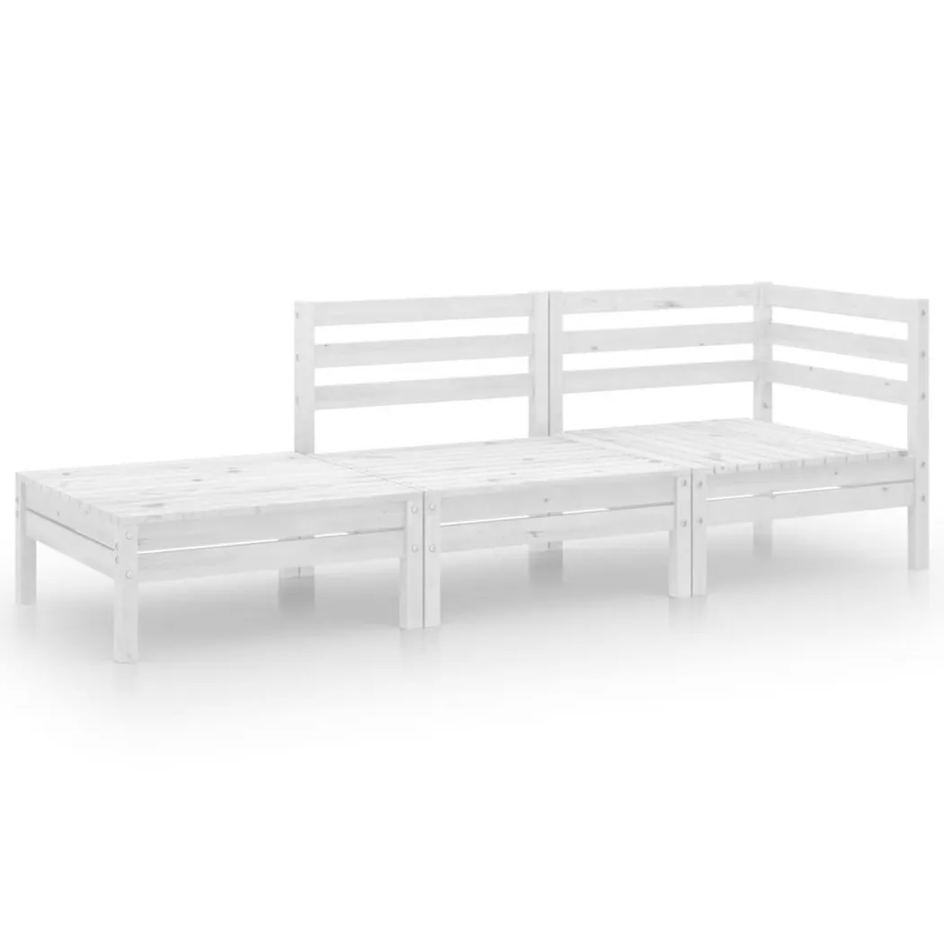 VidaXL - Garten-lounge-set kiefernholz, One Size, Weiss