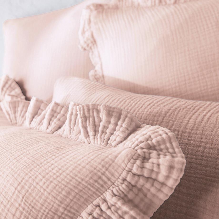 La Redoute Intérieurs Kumla Unifarbener Kopfkissenbezug mit Volant  