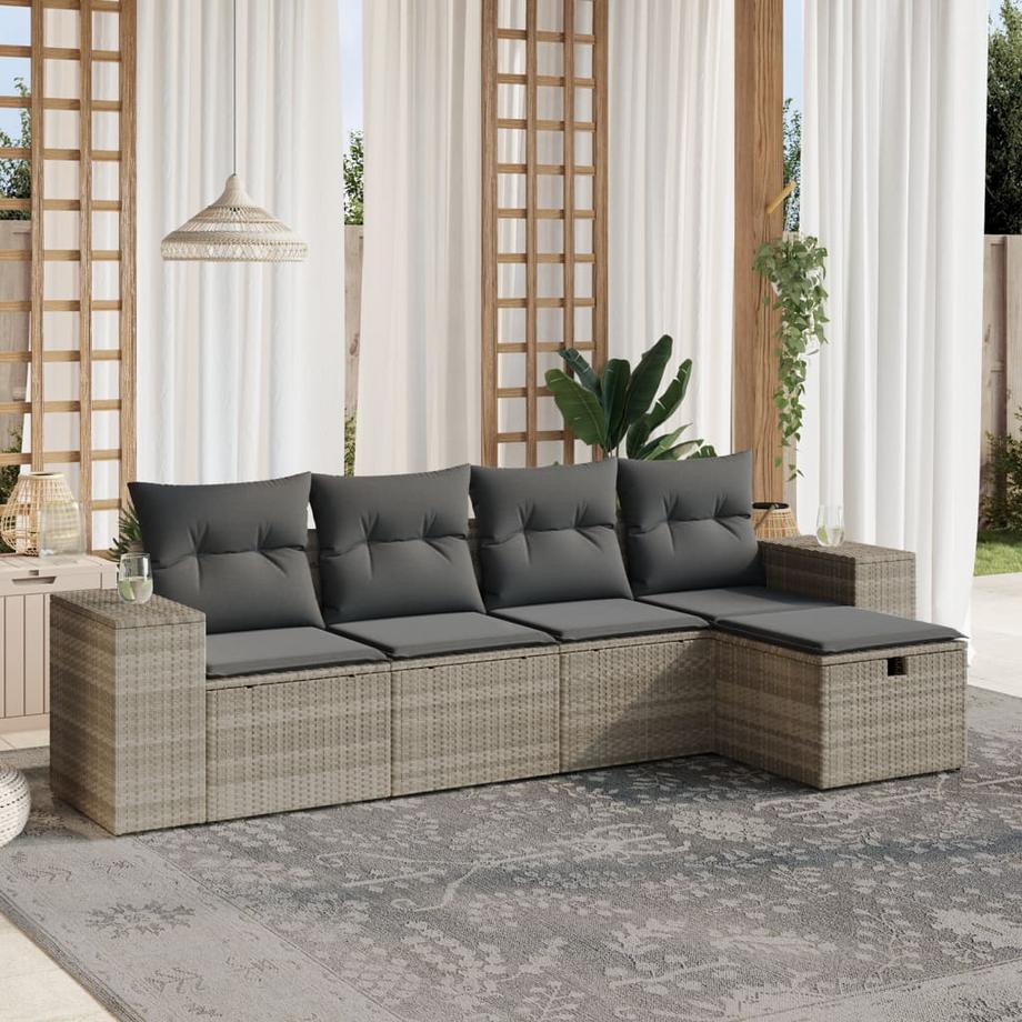 VidaXL Ensemble de canapés de jardin rotin synthétique  