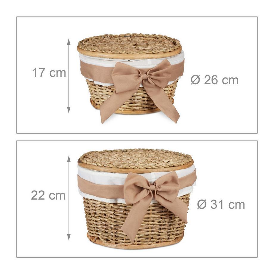 Northix Korb-Badezimmerkorb-Set aus Weide, 2er-Pack  