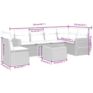 VidaXL Ensemble de canapés de jardin rotin synthétique  