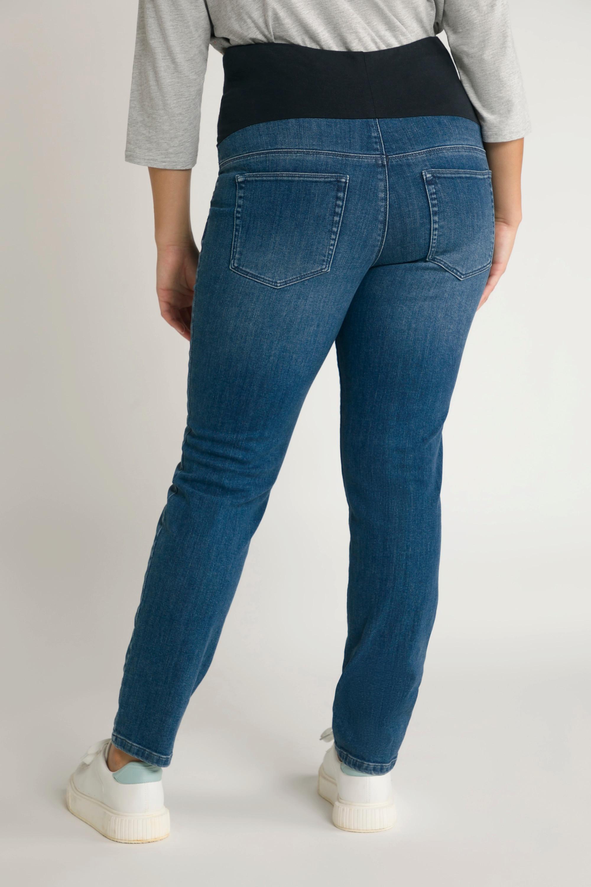 Ulla Popken  Jeans Bellieva modello Sammy in cotone biologico elasticizzato con cintura elastica particolarmente alta 