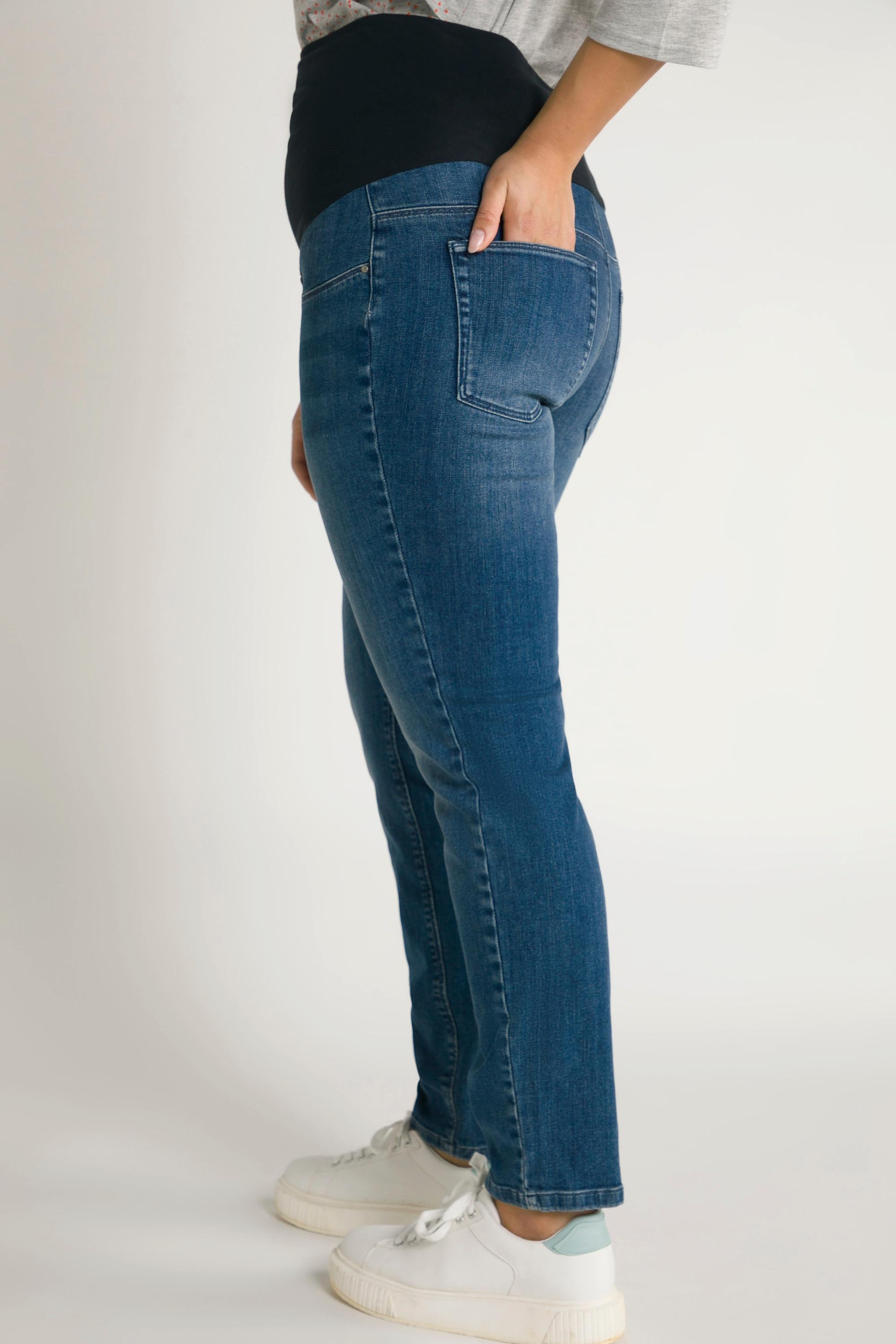 Ulla Popken  Jeans Bellieva modello Sammy in cotone biologico elasticizzato con cintura elastica particolarmente alta 