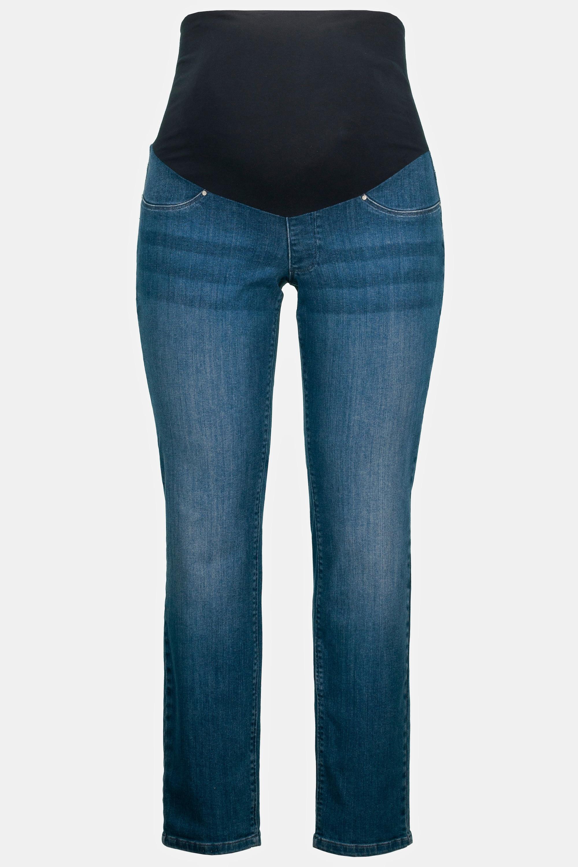 Ulla Popken  Jeans Bellieva modello Sammy in cotone biologico elasticizzato con cintura elastica particolarmente alta 