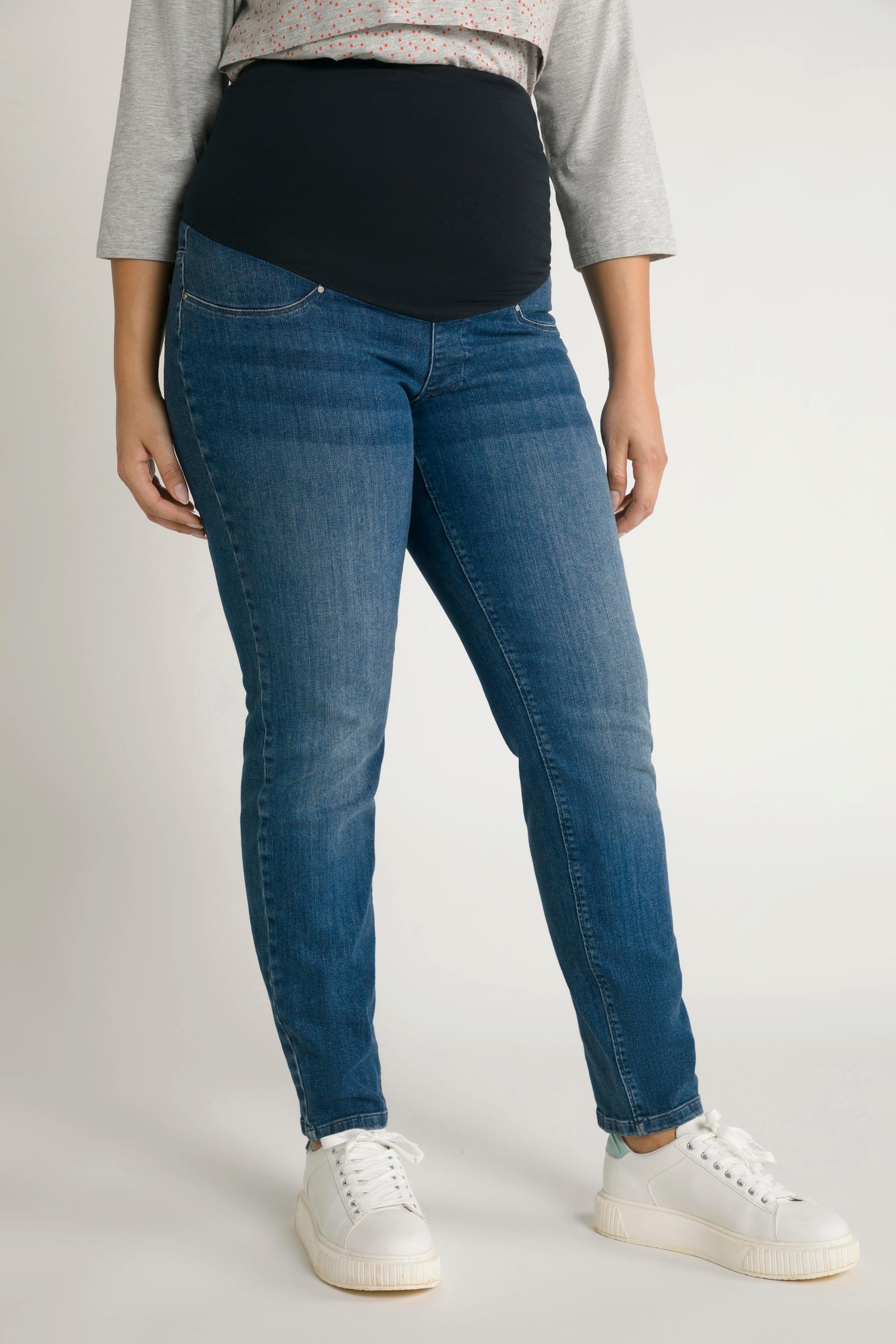 Ulla Popken  Jeans Bellieva modello Sammy in cotone biologico elasticizzato con cintura elastica particolarmente alta 