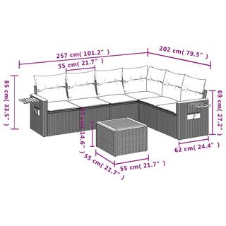 VidaXL set divano da giardino Polirattan  