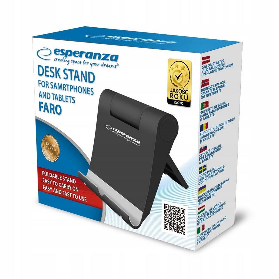 ESPERANZA  Support de table pour téléphone portable et tablette - noir 