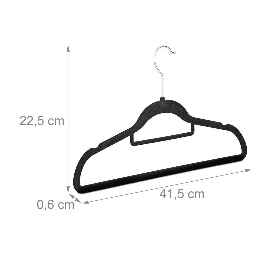 B2X Set di 20 grucce strette in velluto  