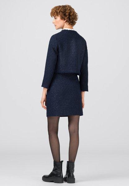 HALLHUBER  Veste courte de style blazer, en maille bouclette et lurex Bleu