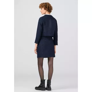 HALLHUBER  Veste courte de style blazer, en maille bouclette et lurex Bleu