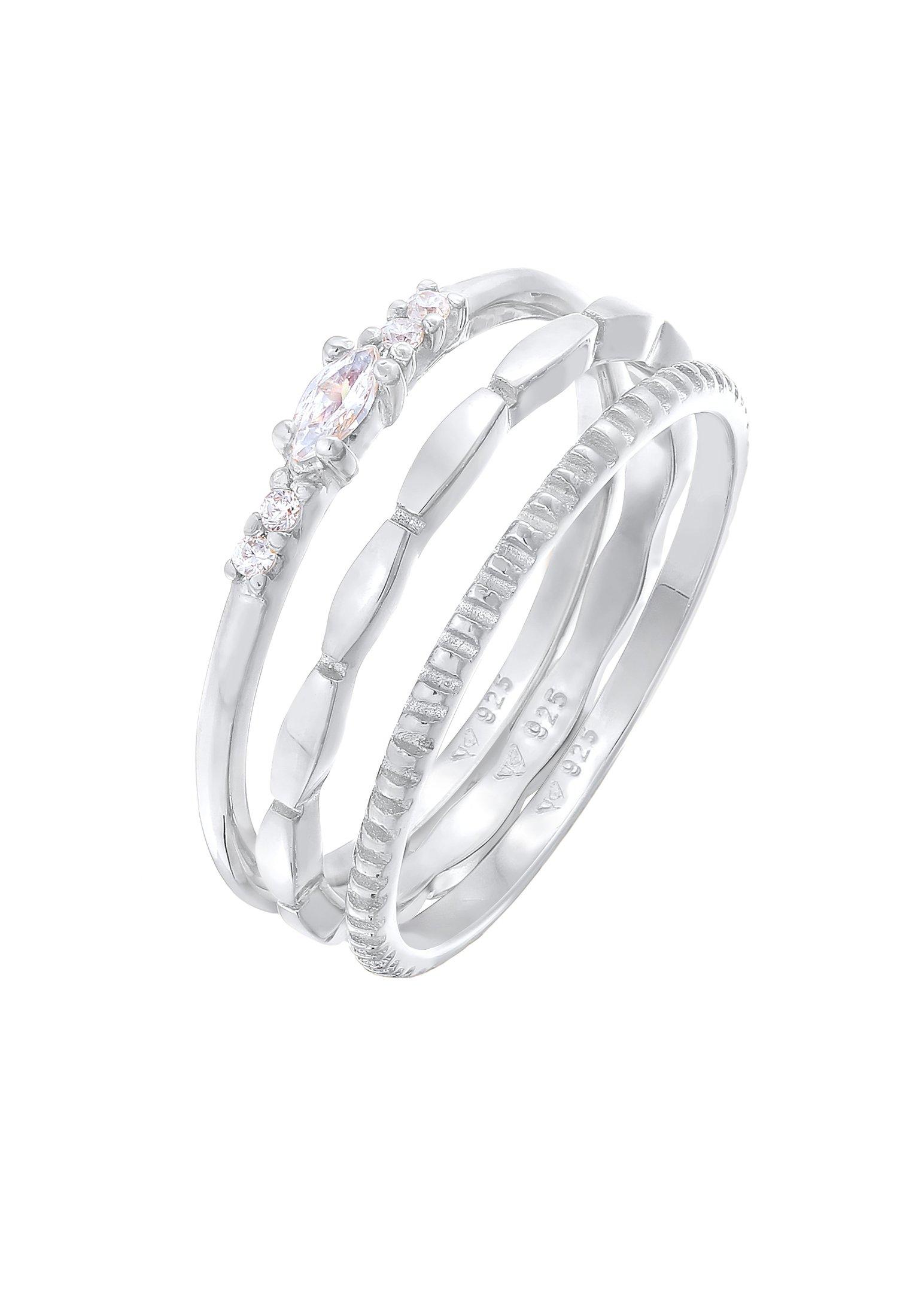 Image of Ring Zirkonia Marquise Basic Stapelring Damen Silber 58mm