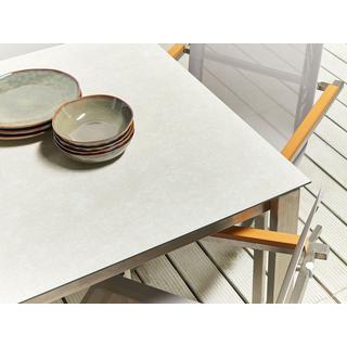 Beliani Tavolo da pranzo da giardino en Vetro temperato Industriale COSOLETO  