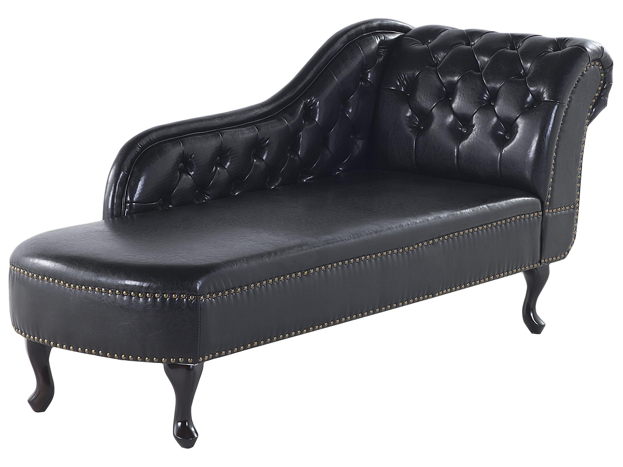 Beliani Chaise longue versione destra en Pelle sintetica Glamour NIMES  