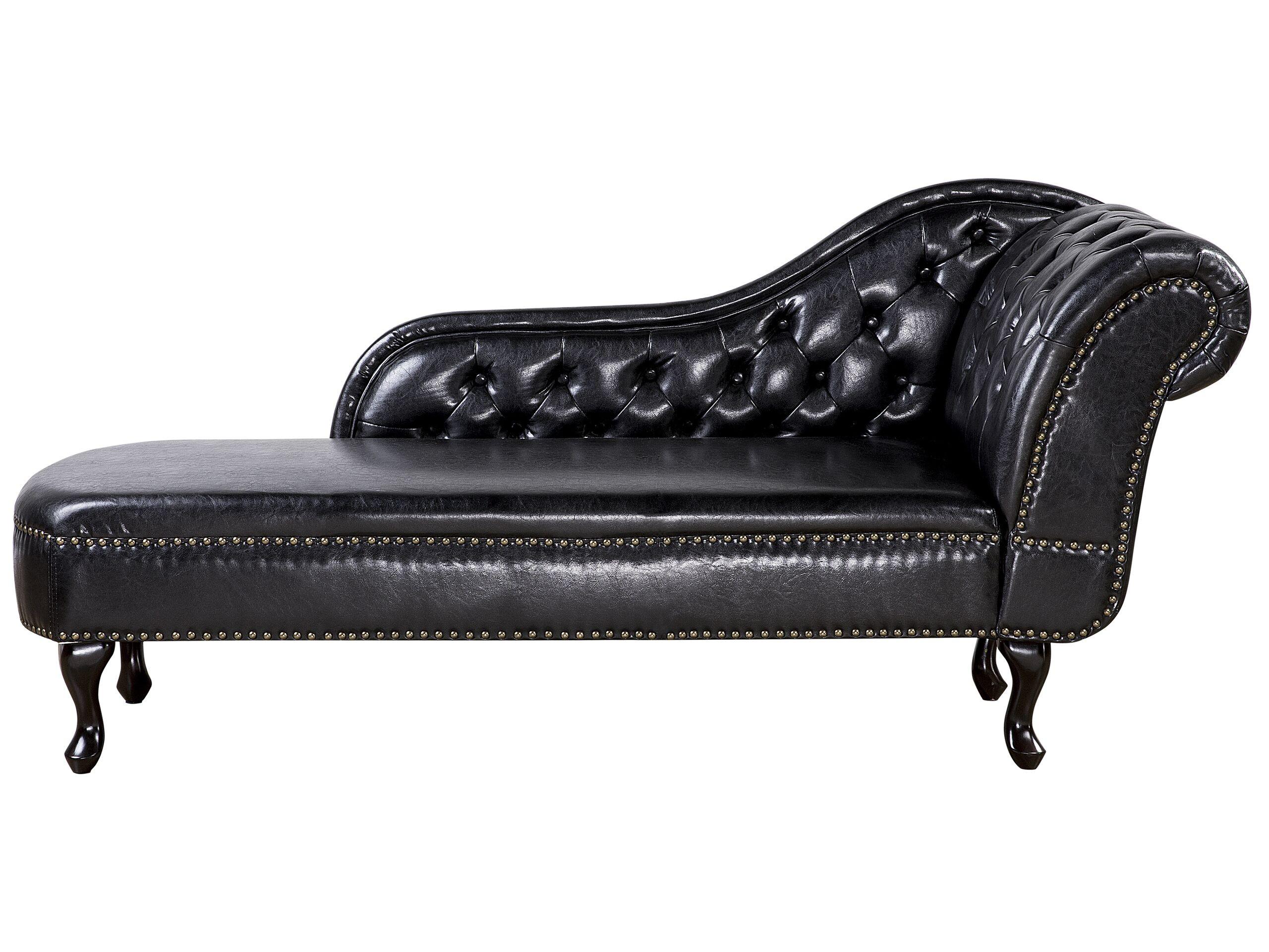 Beliani Chaise longue versione destra en Pelle sintetica Glamour NIMES  