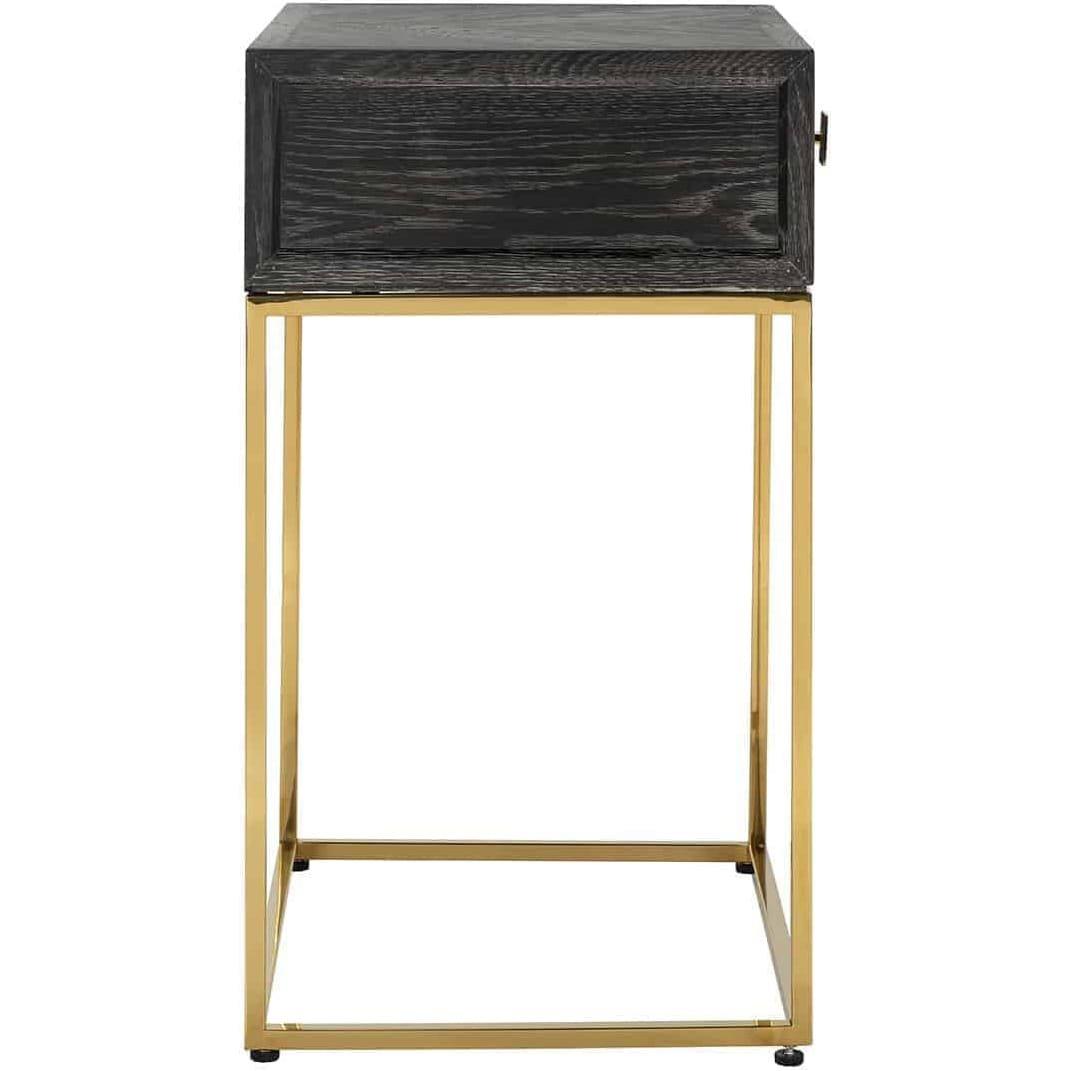 mutoni Table de chevet Blackbone noir or 50  