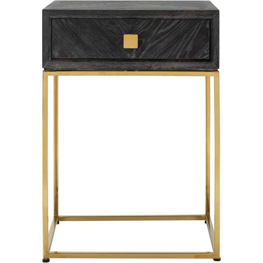 mutoni Table de chevet Blackbone noir or 50  