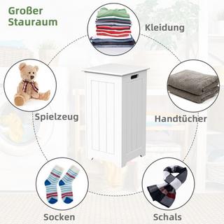 B2X Wäscheschrank freistehend Wäschetruhe Holz Wäschesammler mit Deckel Lagerschrank Badezimmer Badschrank  