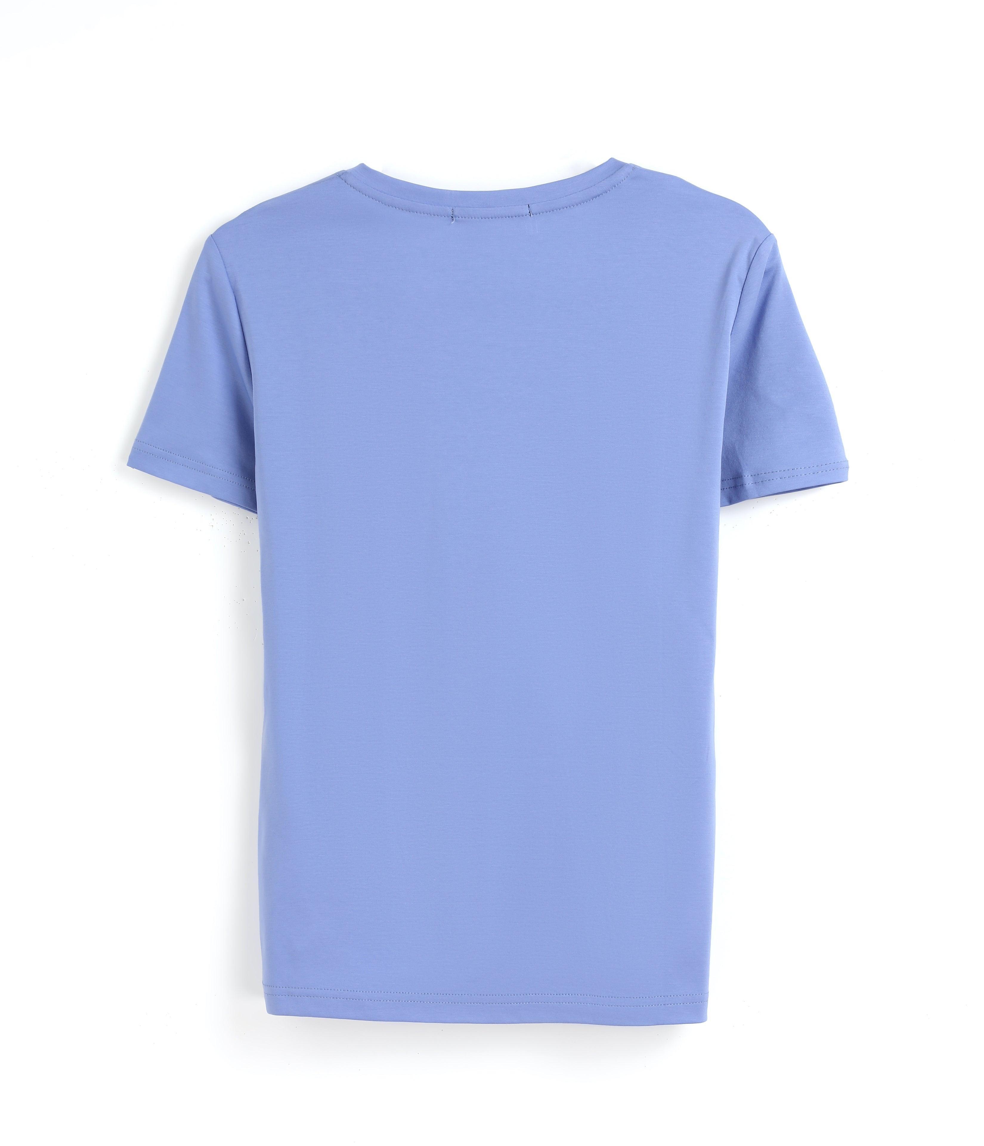 Bellemere New York  T-shirt in cotone con grande scollo a V 160G 