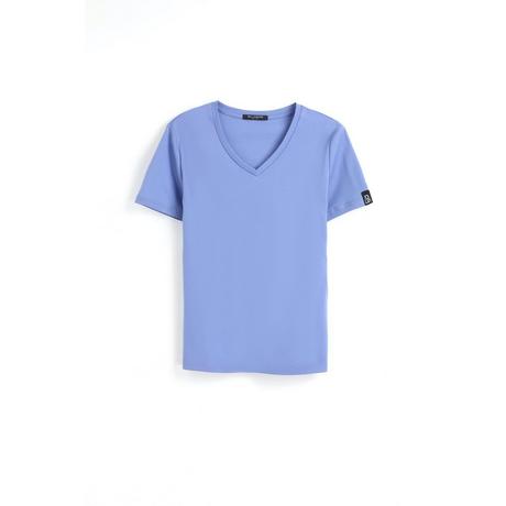 Bellemere New York  T-shirt in cotone con grande scollo a V 160G 