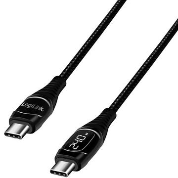 USB-C - USB-C-Kabel mit Display USB 2.0 PD 3.1 240 W 1 m Schwarz