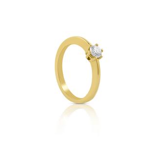 MUAU Schmuck  Solitaire Ring Diamant 0.30ct. Gelbgold 750 