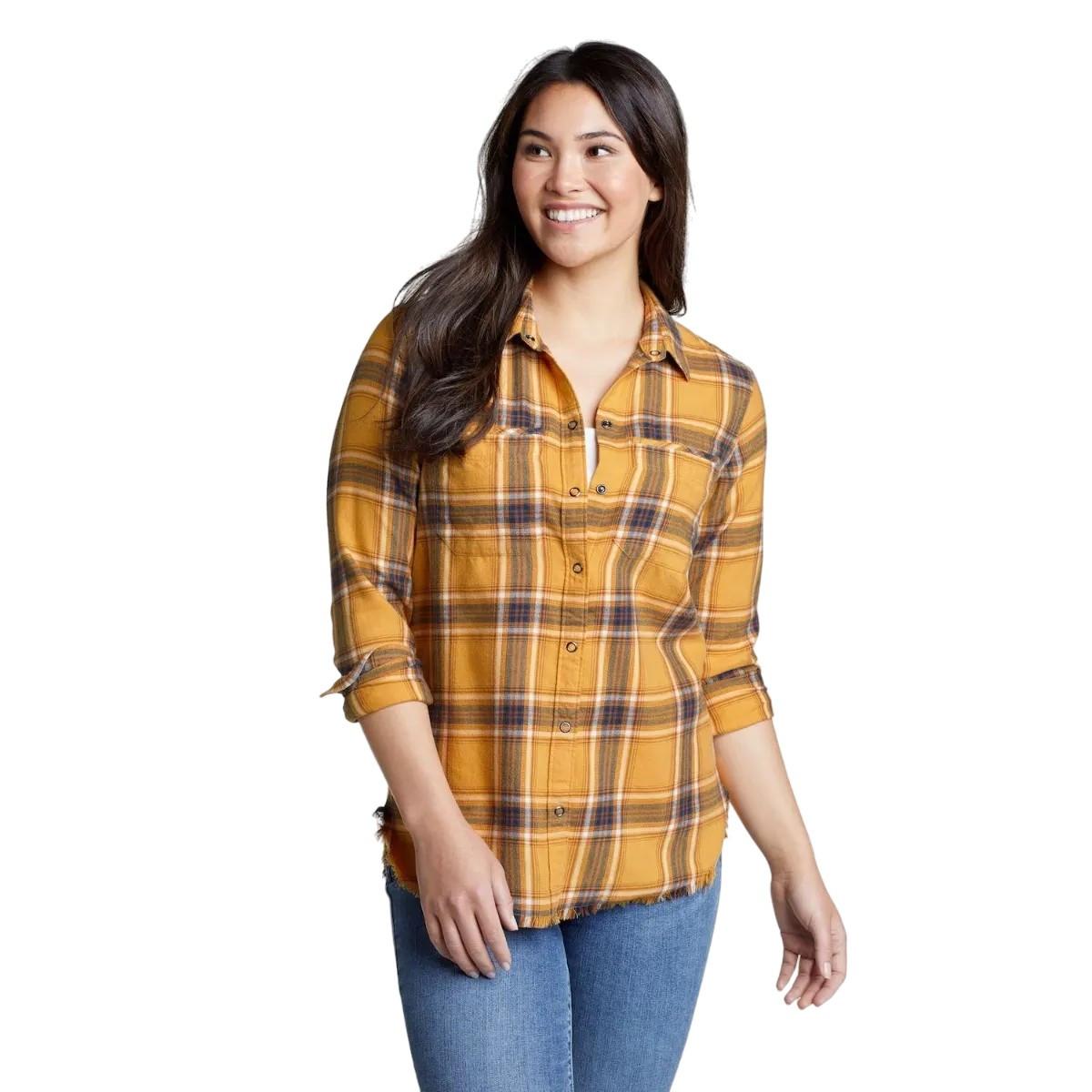 Image of Fremont Hemd Ausgefranste Kante Langärmlig Damen Antikgold XXL