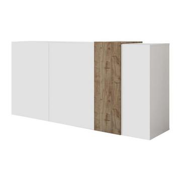 Sideboard mit 3 Türen - Weiß & Helle Holzfarben - CAYNO