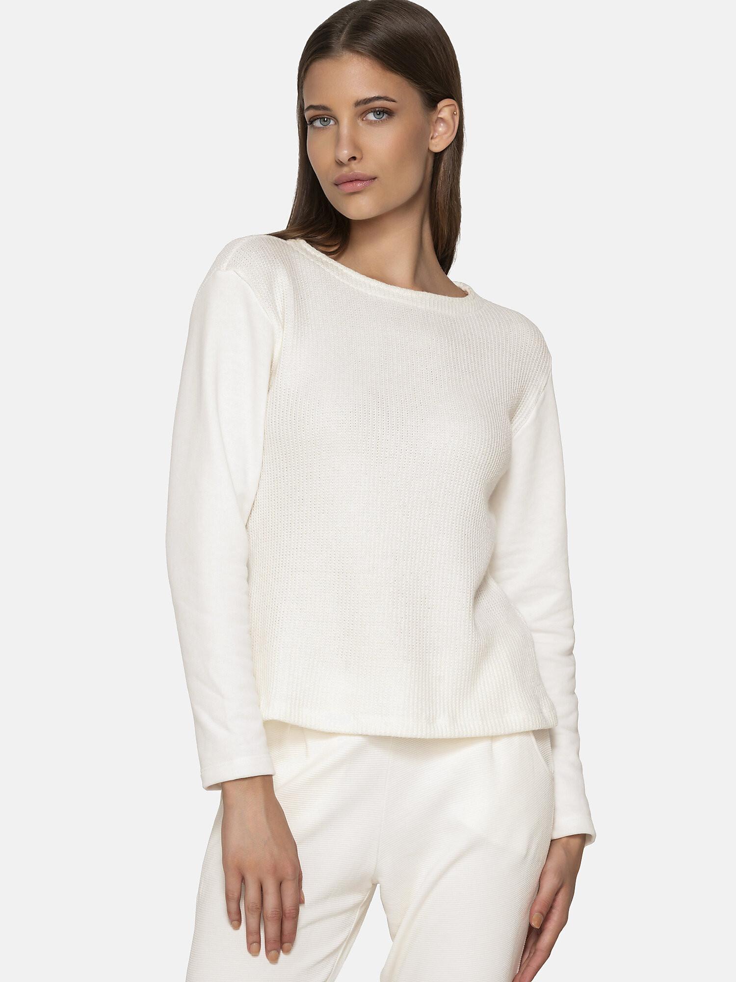 Image of Top Mit Langen Ärmeln Sweetened Damen Elfenbein XL