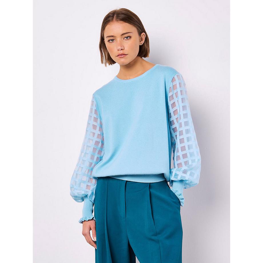 Pull à manches en organza contrastées