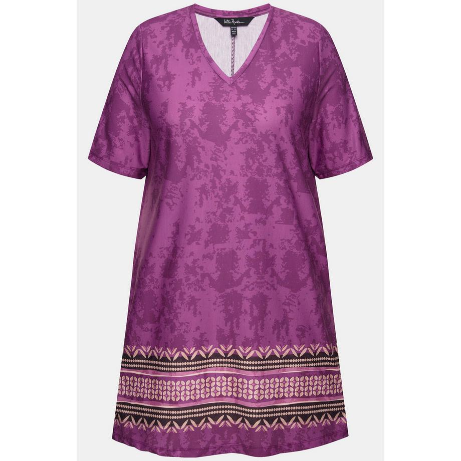 Ulla Popken Longshirt Alloverdruck V-Ausschnitt  