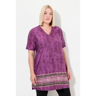 Ulla Popken Maglia lunga Stampa All-Over Scollo a V  