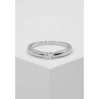 MUAU Schmuck  Solitaire Ring Diamant 0.10ct. Palladium-Weissgold 750 