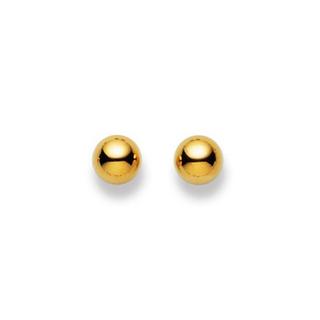 MUAU Schmuck  Clous d'oreilles or jaune 750, 6mm 