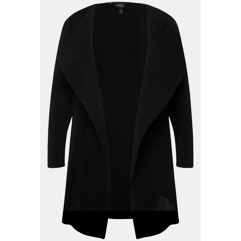 Ulla Popken Veste plissée coupe ouverte manches longues  