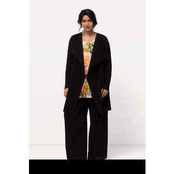 Veste plissée, coupe ouverte. Encolure en V et manches longues.