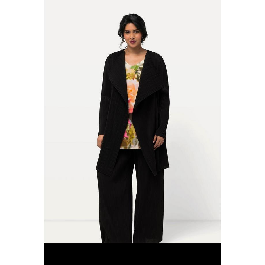 Ulla Popken Veste plissée coupe ouverte manches longues  