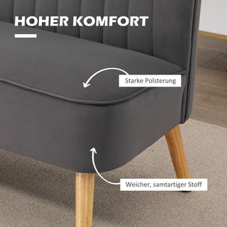 Northio 2-Sitzer Sofa Zweisitzer Loveseat mit Leinenoptik, Doppelsofa, Holzbeine, bis 150 kg, Dunkelgrau, 117 x 56,5 x 77 cm  