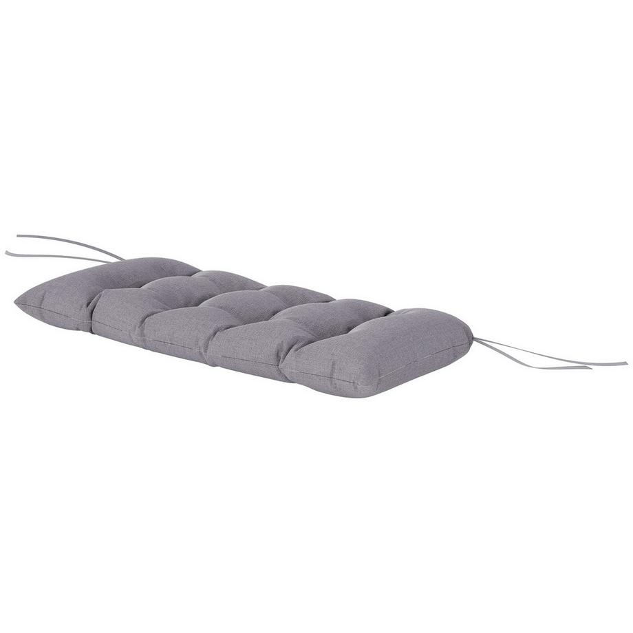 Coussin de banc 105 x 46 x 12,5 cm Coussin de banc avec sangles Coussin de siège d'extérieur Coussin de chaise hydrofuge UPF50+ Coussin de siège Coussin de siège Coussin de banc pour meubles de jardin Banc Gris