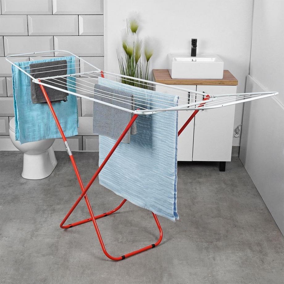 Orion  Stabiler, zusammenklappbarer Wäscheständer aus robustem Metall für den Innen- und Außenbereich 
