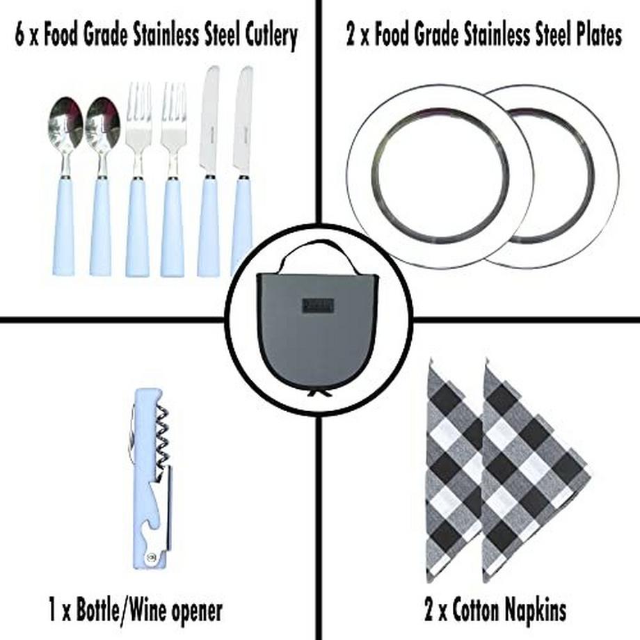 Only-bags.store  Camping-Besteck-Set für 2 oder tragbares Besteck-Set für 4 